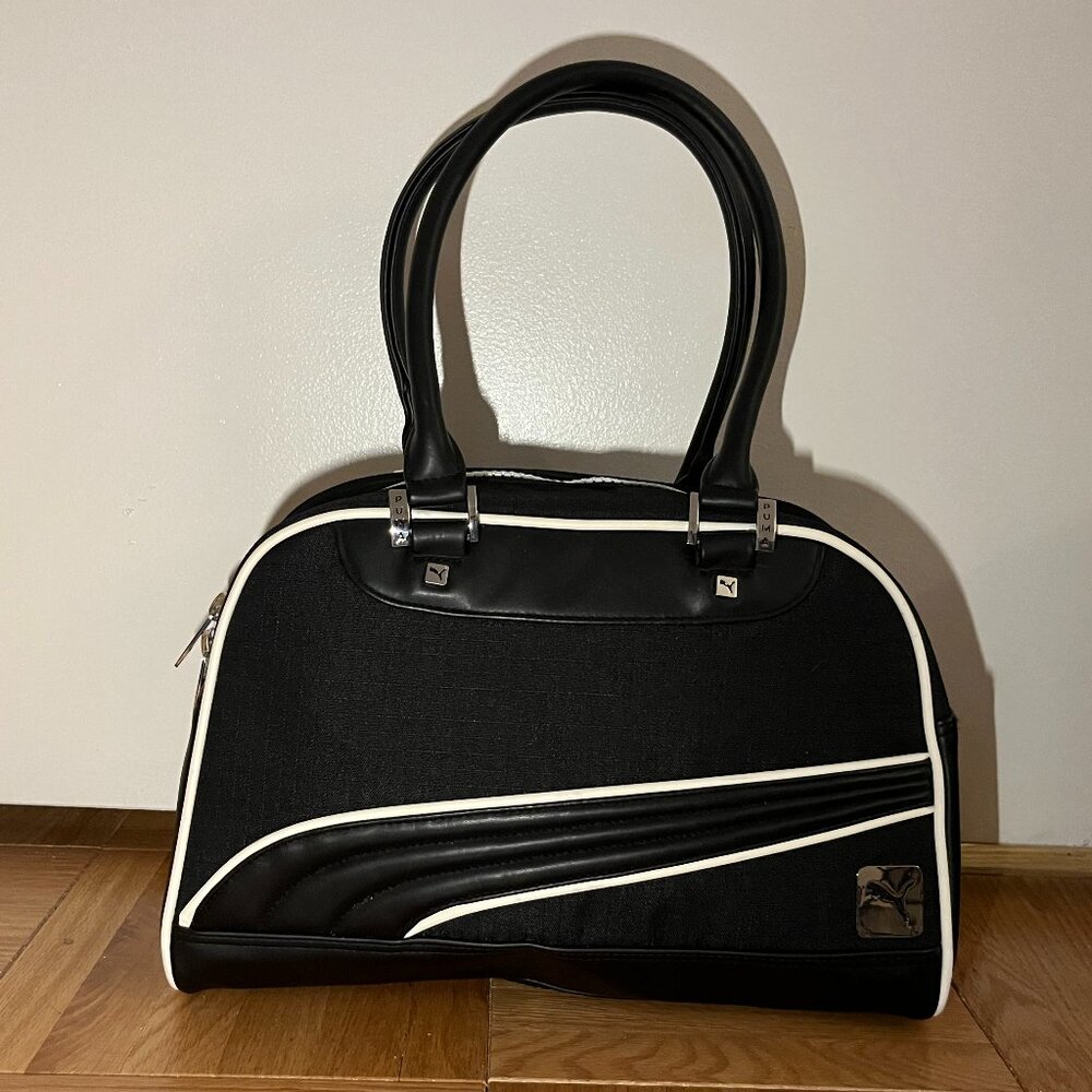 Vintage Puma Black and White Gym Weekender Bag